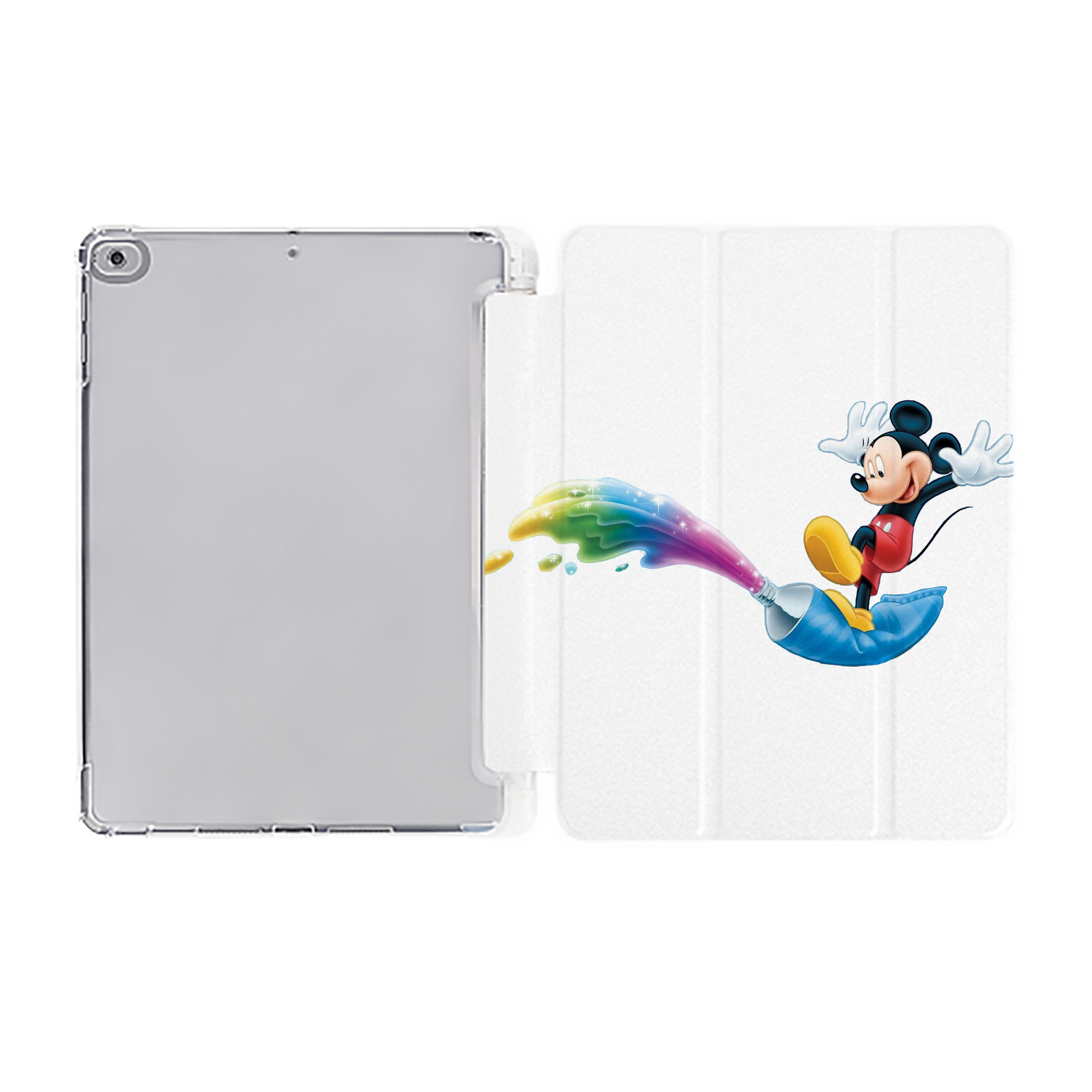 ミッキーマウス Mickey Mouse IPad ケース ペン収納付き 三つ折りスタンド PUレザー×シリコン 対応機種9.5/10.5/10.9インチ
